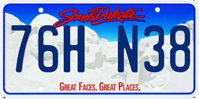 SD license plate 76HN38