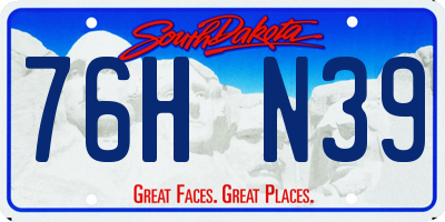 SD license plate 76HN39