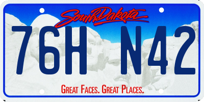 SD license plate 76HN42