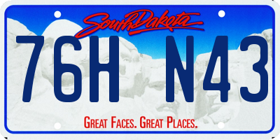 SD license plate 76HN43