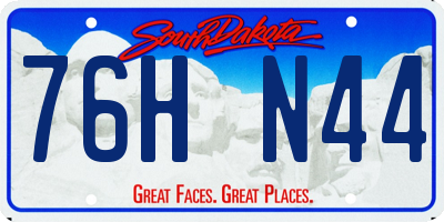 SD license plate 76HN44