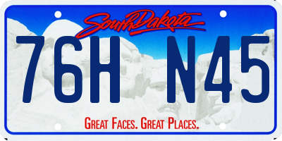 SD license plate 76HN45