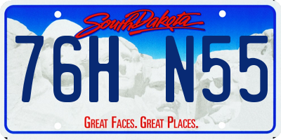 SD license plate 76HN55