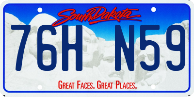 SD license plate 76HN59