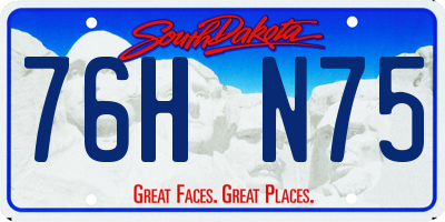 SD license plate 76HN75