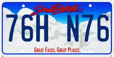 SD license plate 76HN76