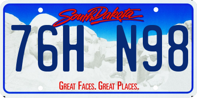 SD license plate 76HN98