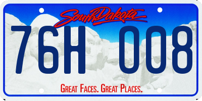 SD license plate 76HO08