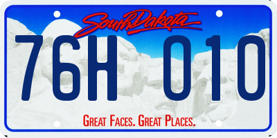 SD license plate 76HO10