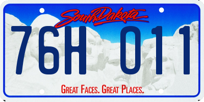 SD license plate 76HO11