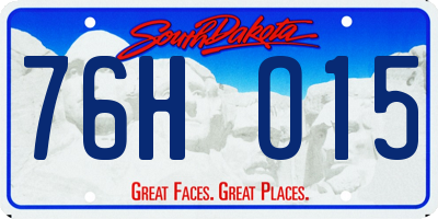 SD license plate 76HO15
