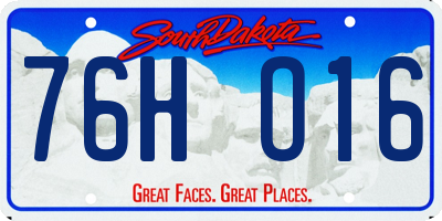 SD license plate 76HO16
