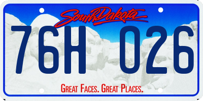 SD license plate 76HO26