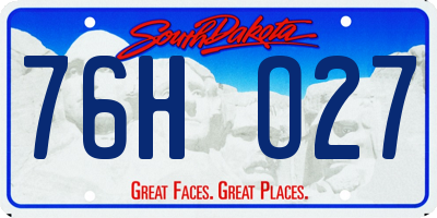 SD license plate 76HO27