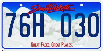 SD license plate 76HO30
