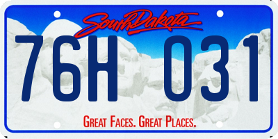 SD license plate 76HO31