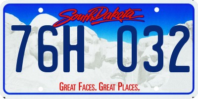 SD license plate 76HO32