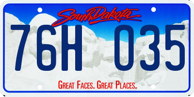 SD license plate 76HO35