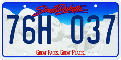 SD license plate 76HO37
