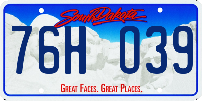 SD license plate 76HO39