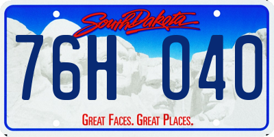 SD license plate 76HO40