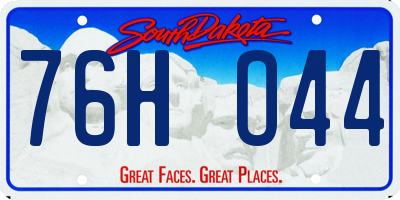 SD license plate 76HO44