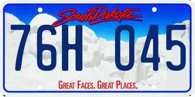 SD license plate 76HO45