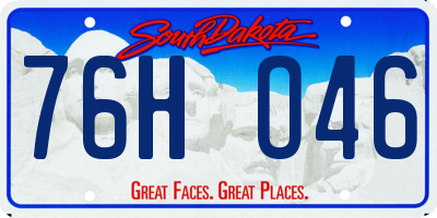 SD license plate 76HO46