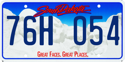 SD license plate 76HO54