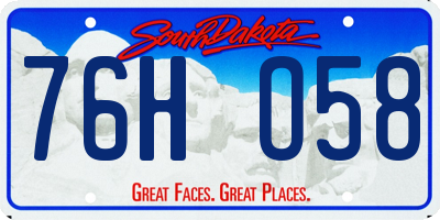 SD license plate 76HO58