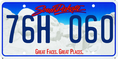 SD license plate 76HO60