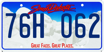 SD license plate 76HO62