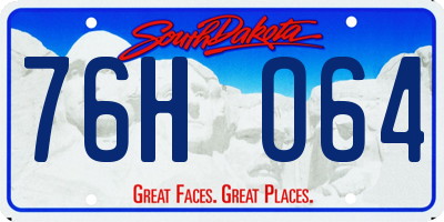 SD license plate 76HO64