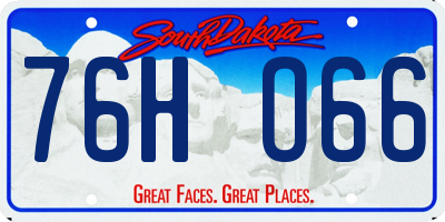 SD license plate 76HO66