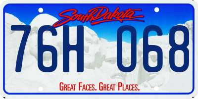 SD license plate 76HO68