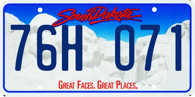 SD license plate 76HO71