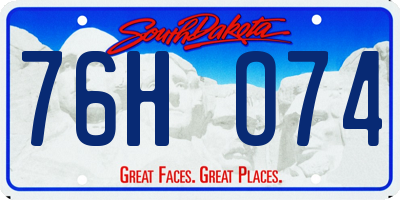 SD license plate 76HO74