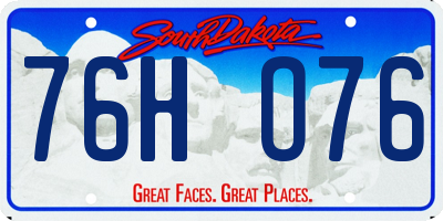 SD license plate 76HO76