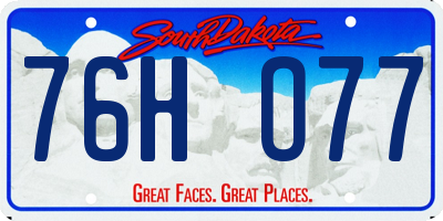 SD license plate 76HO77