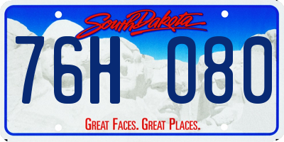 SD license plate 76HO80