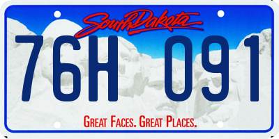 SD license plate 76HO91