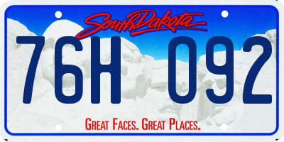 SD license plate 76HO92