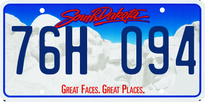 SD license plate 76HO94