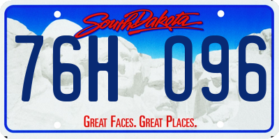 SD license plate 76HO96