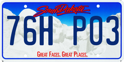 SD license plate 76HP03