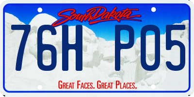 SD license plate 76HP05
