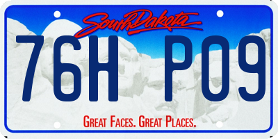 SD license plate 76HP09