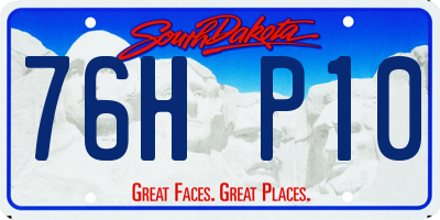SD license plate 76HP10