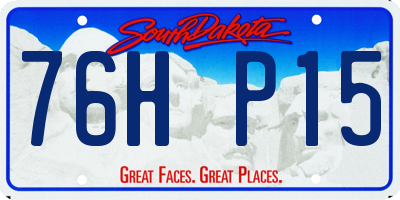 SD license plate 76HP15