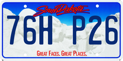 SD license plate 76HP26